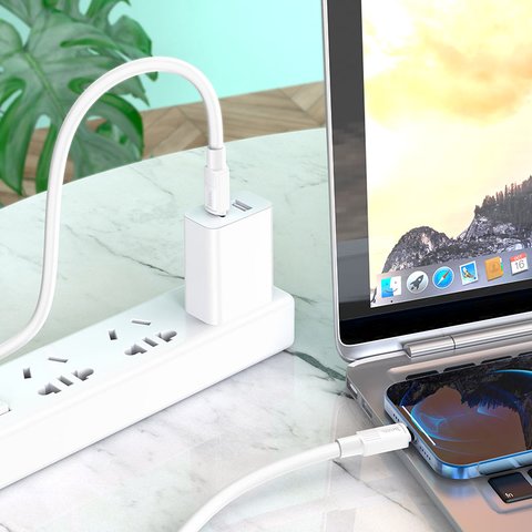 USB кабель Hoco X84, USB тип-C, Lightning, 100 см, 20 Вт, белый, #6931474770950 Превью 2
