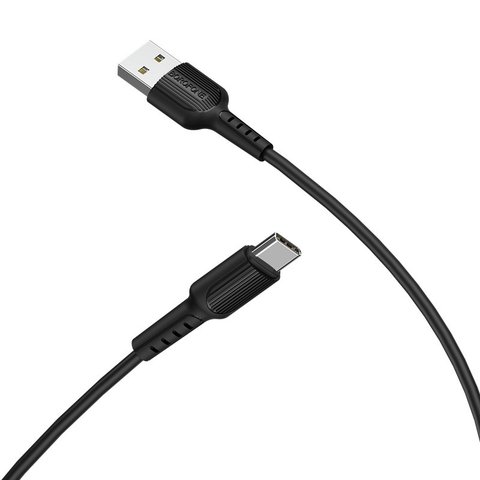 USB кабель Borofone BX16, USB тип-C, USB тип-A, 100 см, 2 A, чорний, #6957531099475 Прев'ю 1