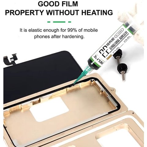 Glue RELIFE RL-035A, (polyurethane, black, for gluing back covers, for display frames, 30 ml) Preview 4