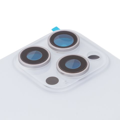 Housing Back Cover compatible with iPhone 15 Pro Max, (white, with camera lens, Original (PRC)) Preview 1