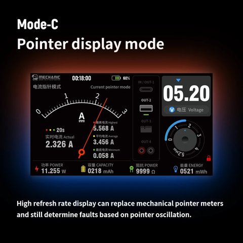 Laboratory Power Supply Mechanic Power Box 2.0, (45W, Type-C, PD, 12 V, 5A (портативний, акумулятор 10000mAh)) Preview 9