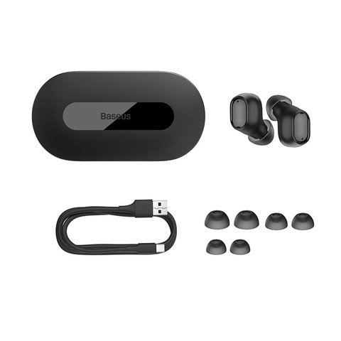 Headphone Baseus Bowie EZ10, (wireless, black, with charging case, with cable) #A00054300116-Z1 Preview 2