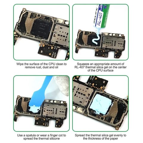 Thermal Compound RELIFE  RL-407 , (silicone, in a syringe, 20 ml, black, 6 Вт/м*К) Preview 5
