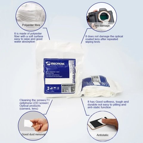 Microfiber Cloth Mechanic HK4090, (for dust and fingerprints removing, 100 pcs., 140x140 mm) Preview 3