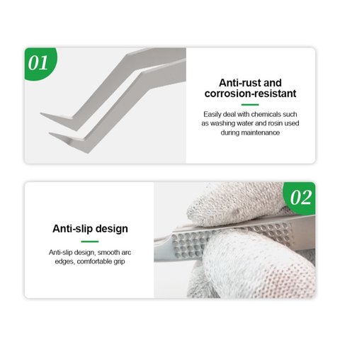 Pinzas para smd RELIFE ST-20L , encorvado, 167 mm Vista previa  5