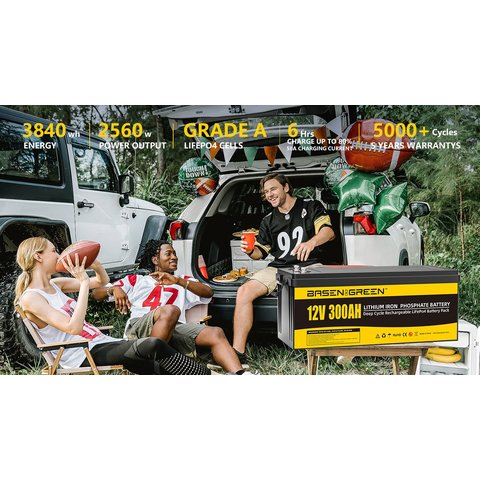 Аккумулятор Basen BG12300, LiFePO4, 12 В, 300 Ач, bluetooth Превью 3