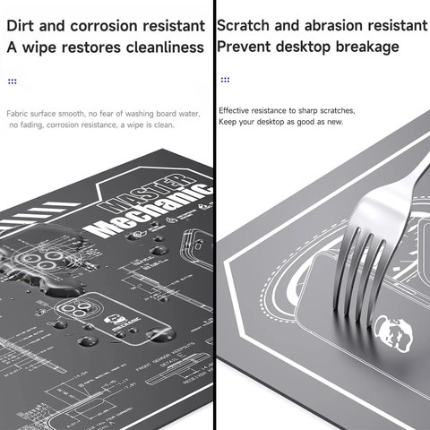 Килимок монтажний Mechanic V78, термостійкий, стійкий до плям, 600 мм, 350 мм Прев'ю 2