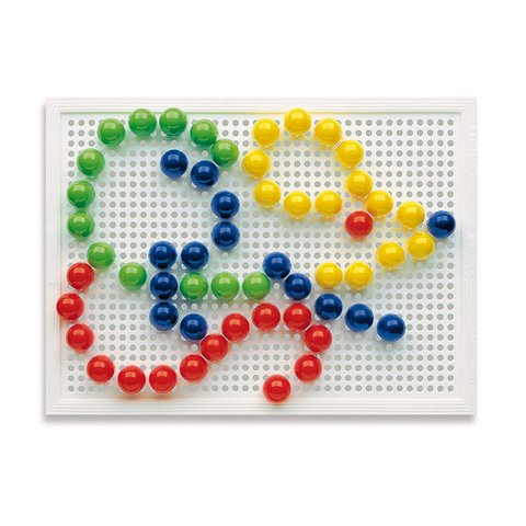 Набор для занятий мозаикой Quercetti (фишки 15 мм (60 шт.) + доска 22×16) Превью 2