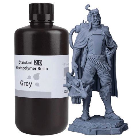 Фотополімерна смола для 3D-принтера ELEGOO Standard Resin V2.0 Grey, 1 кг Прев'ю 4
